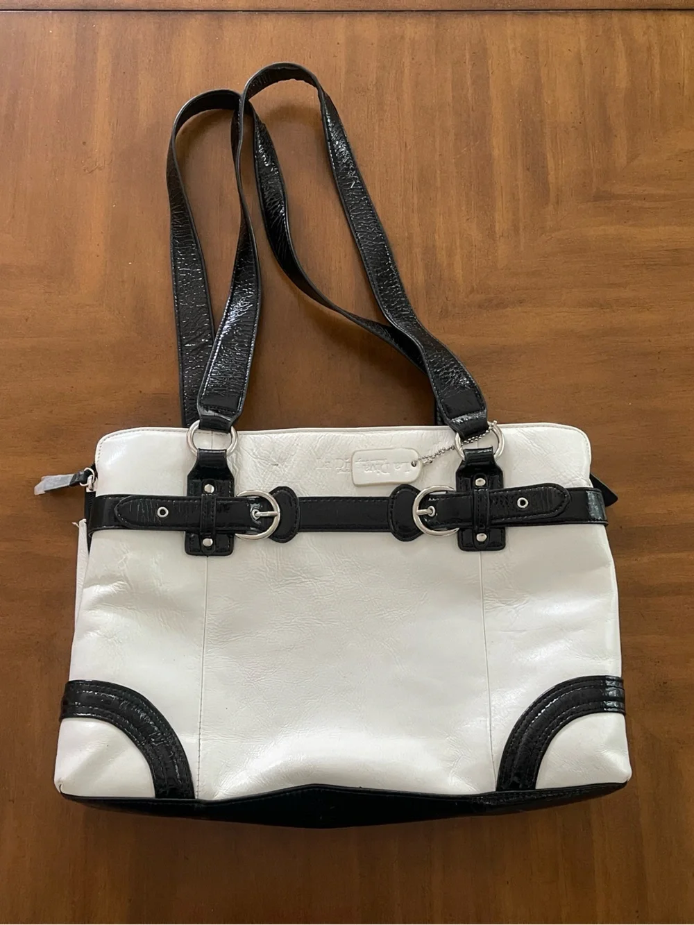 Women’s Two-Tone Black & White Shoulder Tote Bag